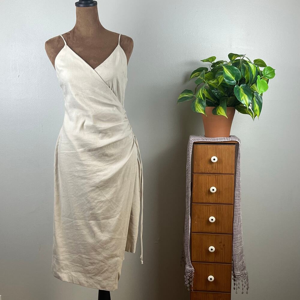 Beck + Bridge Beige V Neck Spaghetti Strap Dress Size 8